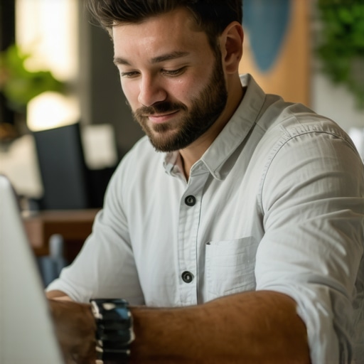 Texas business owner reviewing SEO analytics on laptop