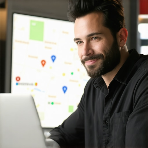 Business owner working on Google My Business profile in Texas