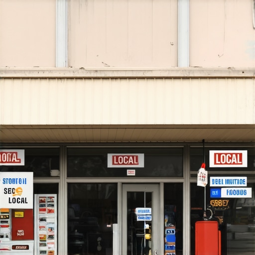 A bustling storefront in Plano, Texas, with visual cues of local SEO.