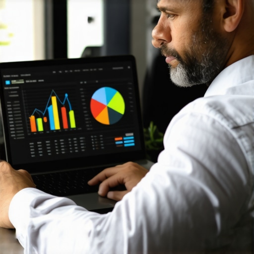 SEO Tools for Local Business Growth Business owner analyzing local SEO metrics on a laptop