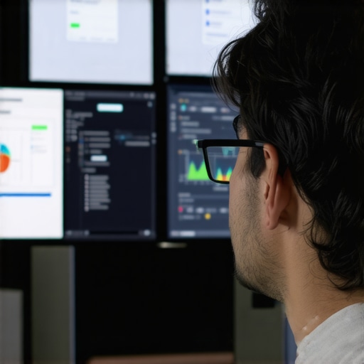 Analyzing Local SEO Data Marketing professional reviewing local SEO analysis on screens