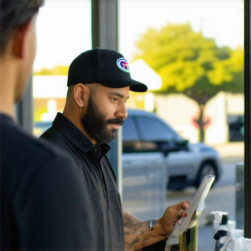 Business owner updating Google My Business profile with photos in Plano, Texas