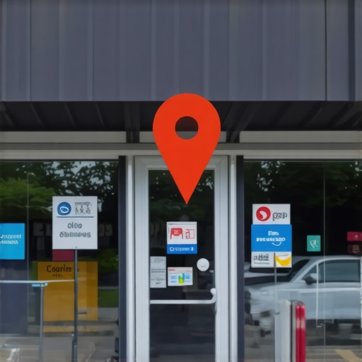 Plano Business Lead with Google Maps Overlay Urban storefront in Plano with Google Maps pin illustration.
